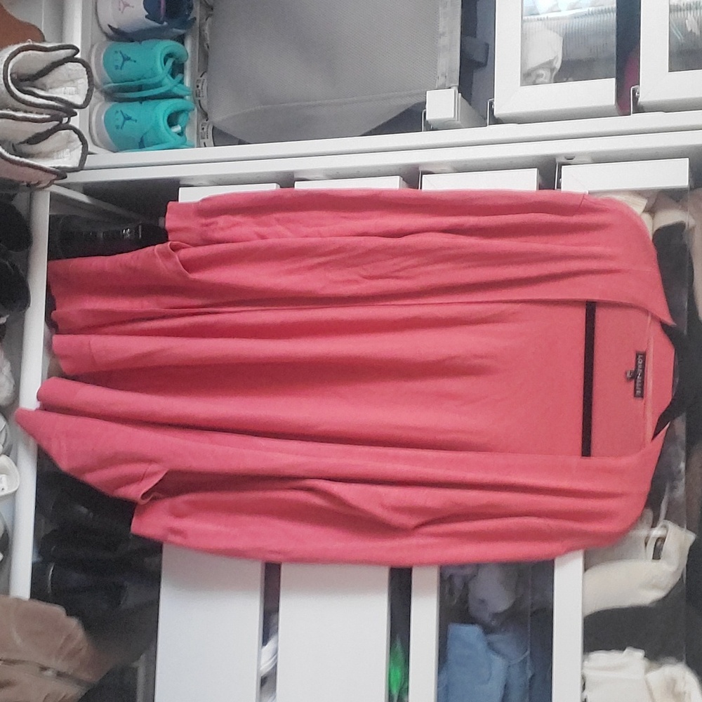 Coral Open Front Cardigan Size L
